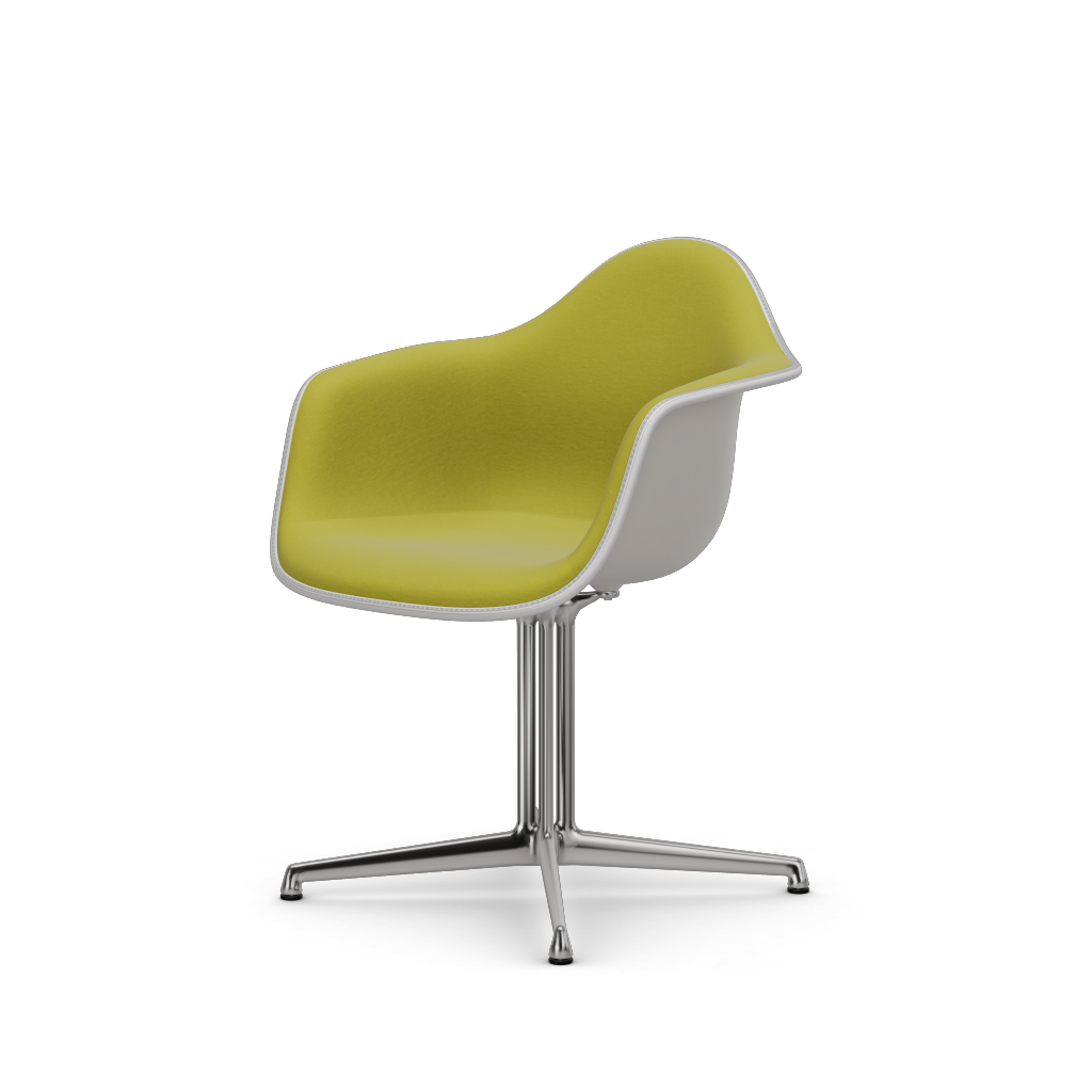 Eames Plastic Armchair DAL (with full upholstery) (Colour of seat shell - white) (Request Info)