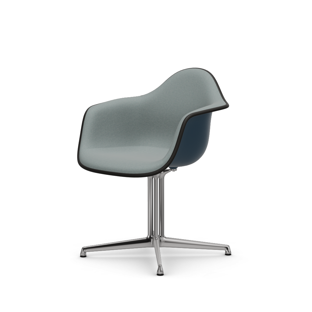 Eames Plastic Armchair DAL (with full upholstery) (Colour of seat shell - sea blue) (Request Info)