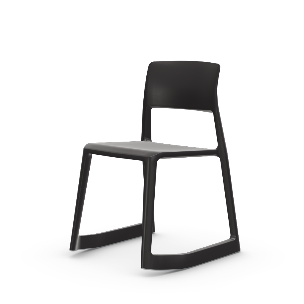 Tip Ton solid plastic chair with a forward-tilt by Vitra #basic dark