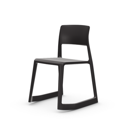 Tip Ton solid plastic chair with a forward-tilt by Vitra #basic dark