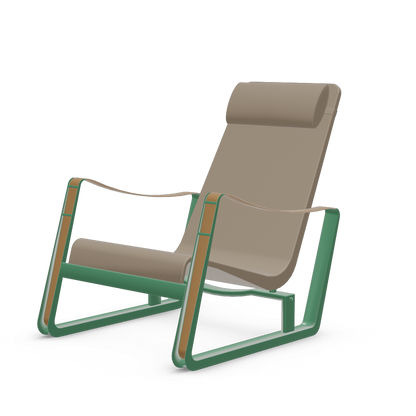 Cite Lounge Chair (Prouve Ble Vert powder-coated (smooth)) by Vitra