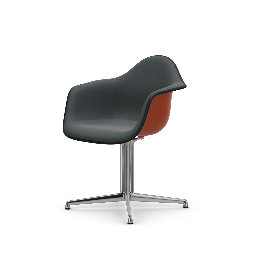 Eames Plastic Armchair DAL (with full upholstery) (Colour of seat shell - rusty orange) (Request Info)