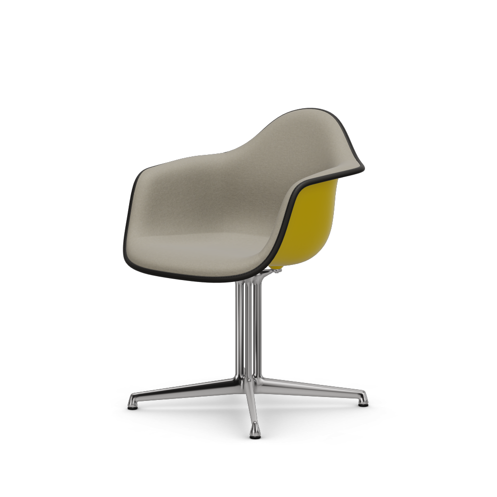 Eames Plastic Armchair DAL (with full upholstery) (Colour of seat shell - sunlight) (Request Info)