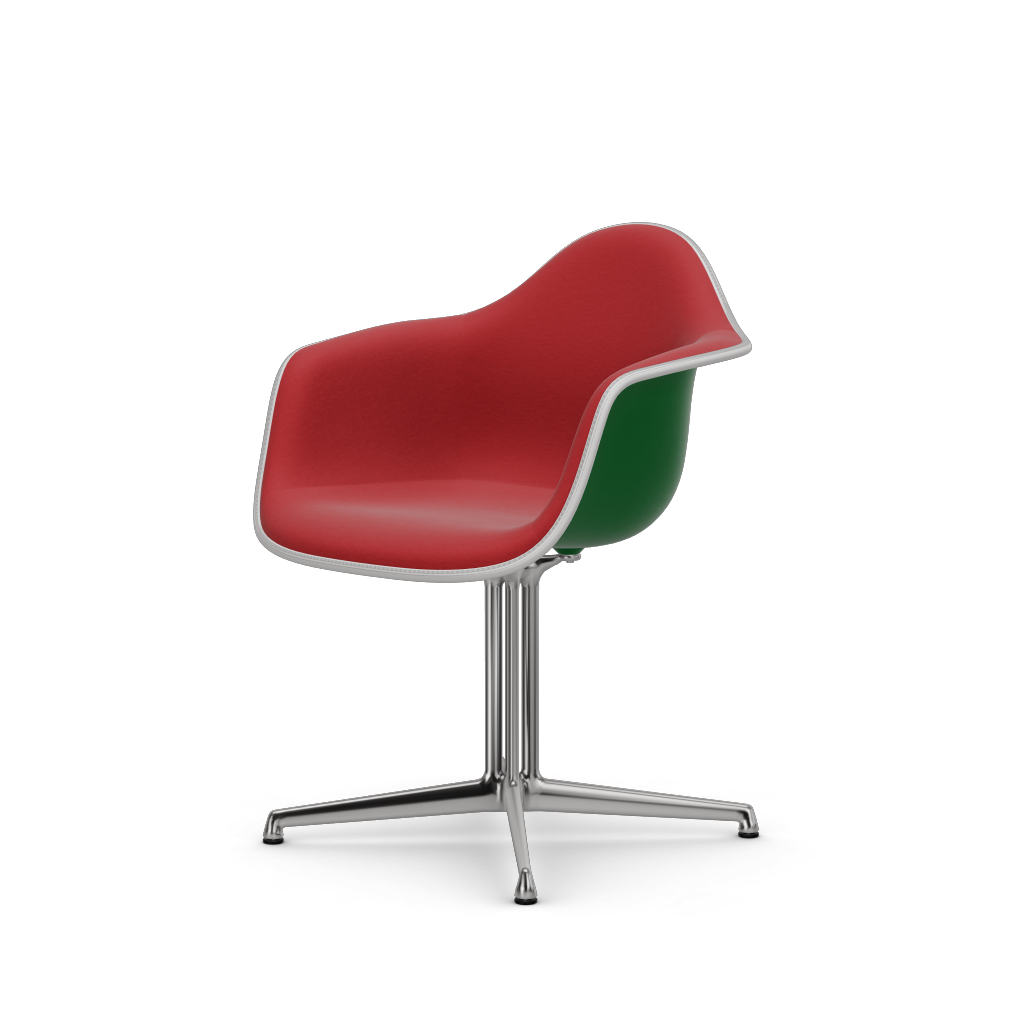 Eames Plastic Armchair DAL (with full upholstery) (Colour of seat shell - green) (Request Info)