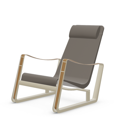 Cite Lounge Chair (Prouve Blanc Colombe (Ecru) powder-coated (smooth)) by Vitra
