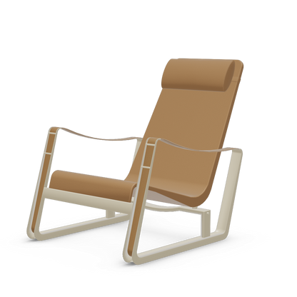 Cite Lounge Chair (Prouve Blanc Colombe (Ecru) powder-coated (smooth)) by Vitra