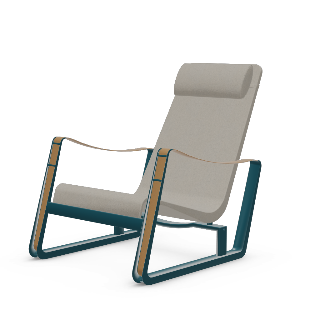 Cite Lounge Chair (Prouve Bleu Dynastie powder-coated (smooth)) by Vitra