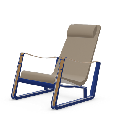 Cite Lounge Chair (Prouve Bleu Marcoule powder-coated (smooth)) by Vitra
