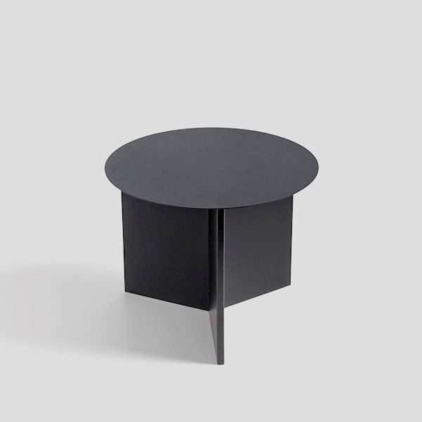 Slit Round Side Table by Hay #H35 x W45 x L45 / black-powder-coated-steel