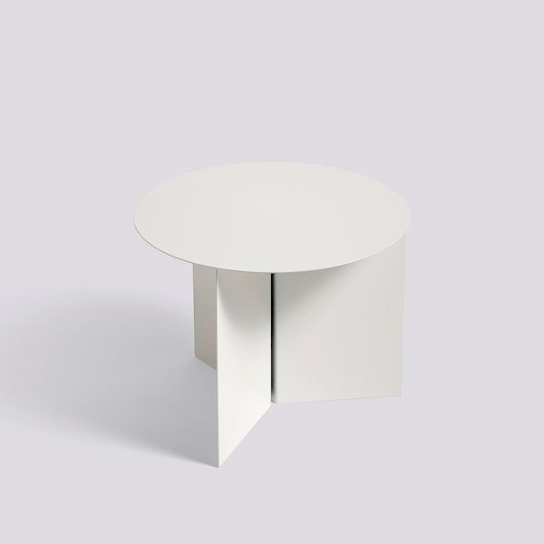 Slit Round Side Table by Hay #H35 x W45 x L45 / white-powder-coated-steel