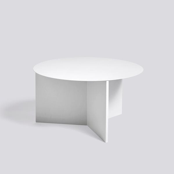 Slit Round Side Table by Hay #H35 x W65 x L65 / white-powder-coated-steel