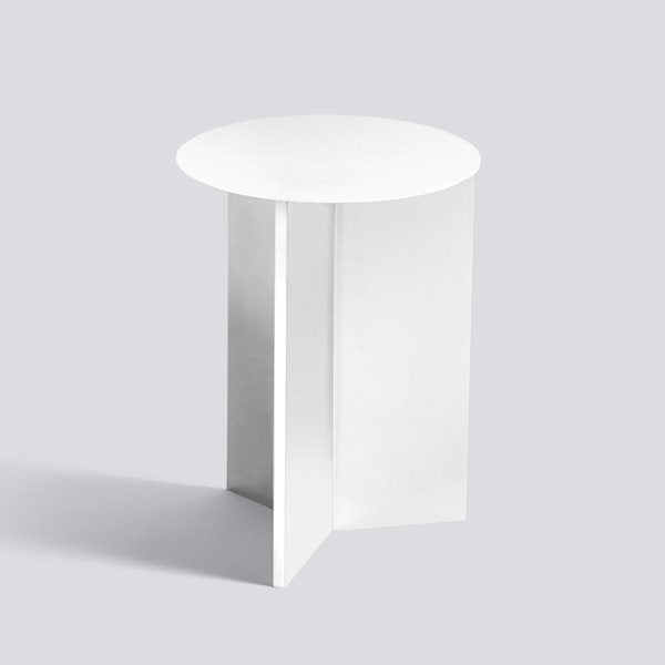 Slit Round Side Table by Hay #H47 x W35 x L35 / white-powder-coated-steel