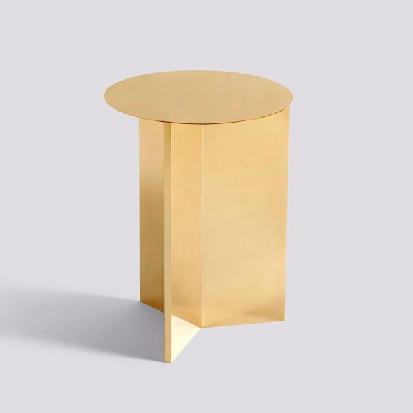 Slit Round Side Table by Hay #H47 x W35 x L35 / brass-plated-stainless-steel