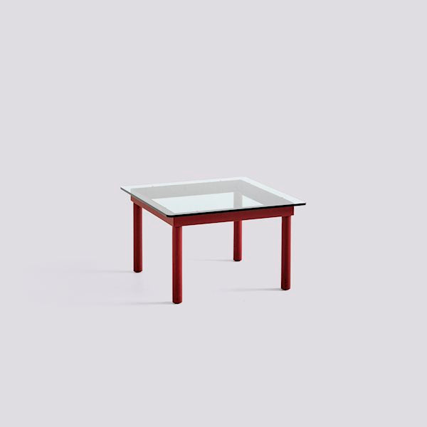 Kofi Coffee Table (60 X 60 Cm) by Hay #H36 x W60 x L60/barn red water based lacquered solid oak/Clear Glass