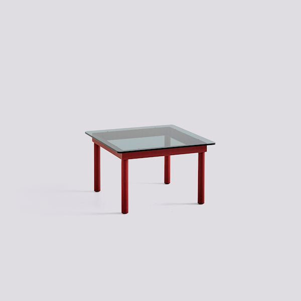 Kofi Coffee Table (60 X 60 Cm) by Hay #H36 x W60 x L60/barn red water based lacquered solid oak/Grey Tinted Glass