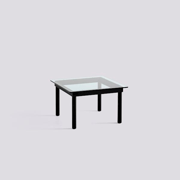 Kofi Coffee Table (60 X 60 Cm) by Hay #H36 x W60 x L60/black water based lacquered solid oak/Clear Glass