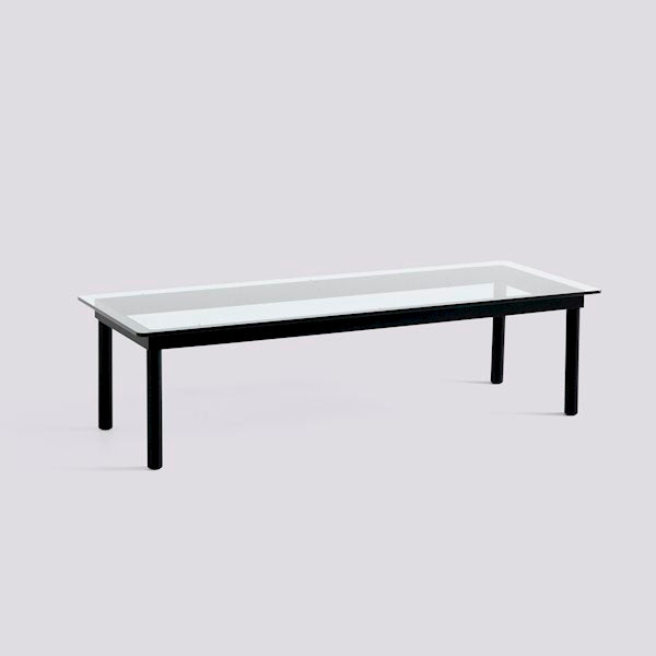 Kofi Coffee Table (140 X 50 Cm) by Hay #H36 x W50 x L140/black water based lacquered solid oak/Clear Glass