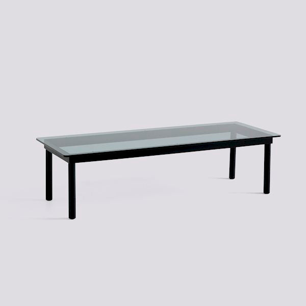 Kofi Coffee Table (140 X 50 Cm) by Hay #H36 x W50 x L140/black water based lacquered solid oak/Grey Tinted Glass