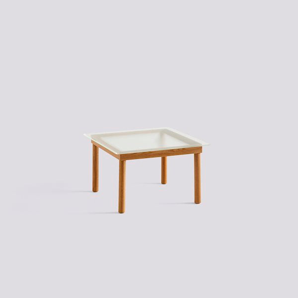 Kofi Coffee Table (60 X 60 Cm) by Hay #H36 x W60 x L60/water based lacquered solid oak/Clear reeded Glass