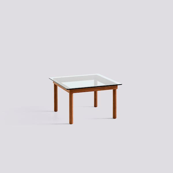 Kofi Coffee Table (60 X 60 Cm) by Hay #H36 x W60 x L60/water based lacquered solid walnut/Clear Glass