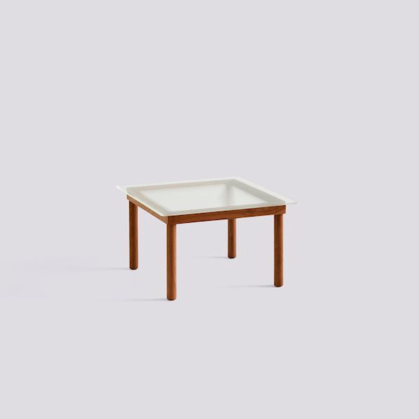 Kofi Coffee Table (60 X 60 Cm) by Hay #H36 x W60 x L60/water based lacquered solid walnut/Clear reeded Glass