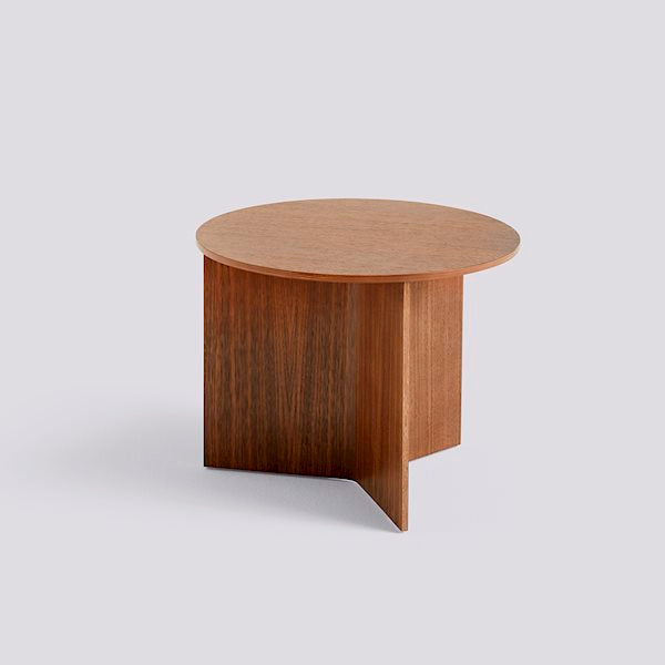 Slit Round Side Table by Hay #H35 x W45 x L45 / water-based-lacquered-walnut