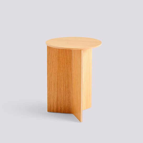 Slit Round Side Table by Hay #H47 x W35 x L35 / water-based-lacquered-oak