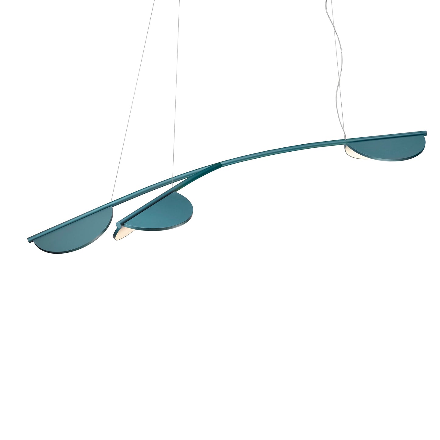 Almendra Organic Suspension 3 Lamp by Flos #Long / Bay Blue Metallized