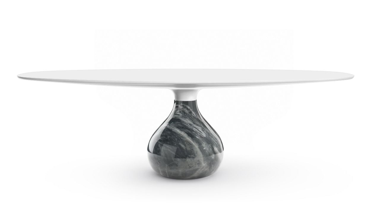 AQUA OVAL DINING TABLE by Roche Bobois #Fenix : Blanco / glossy bardiglio