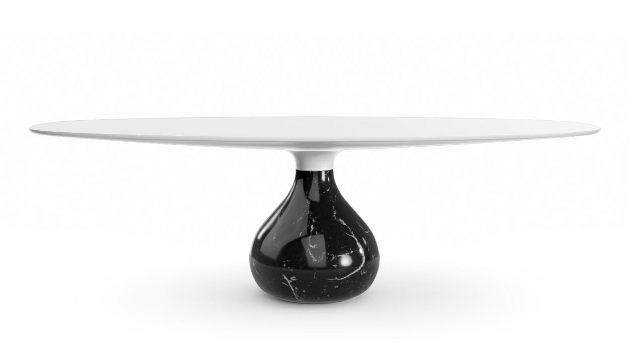 AQUA OVAL DINING TABLE by Roche Bobois #Fenix : Blanco / glossy marquina