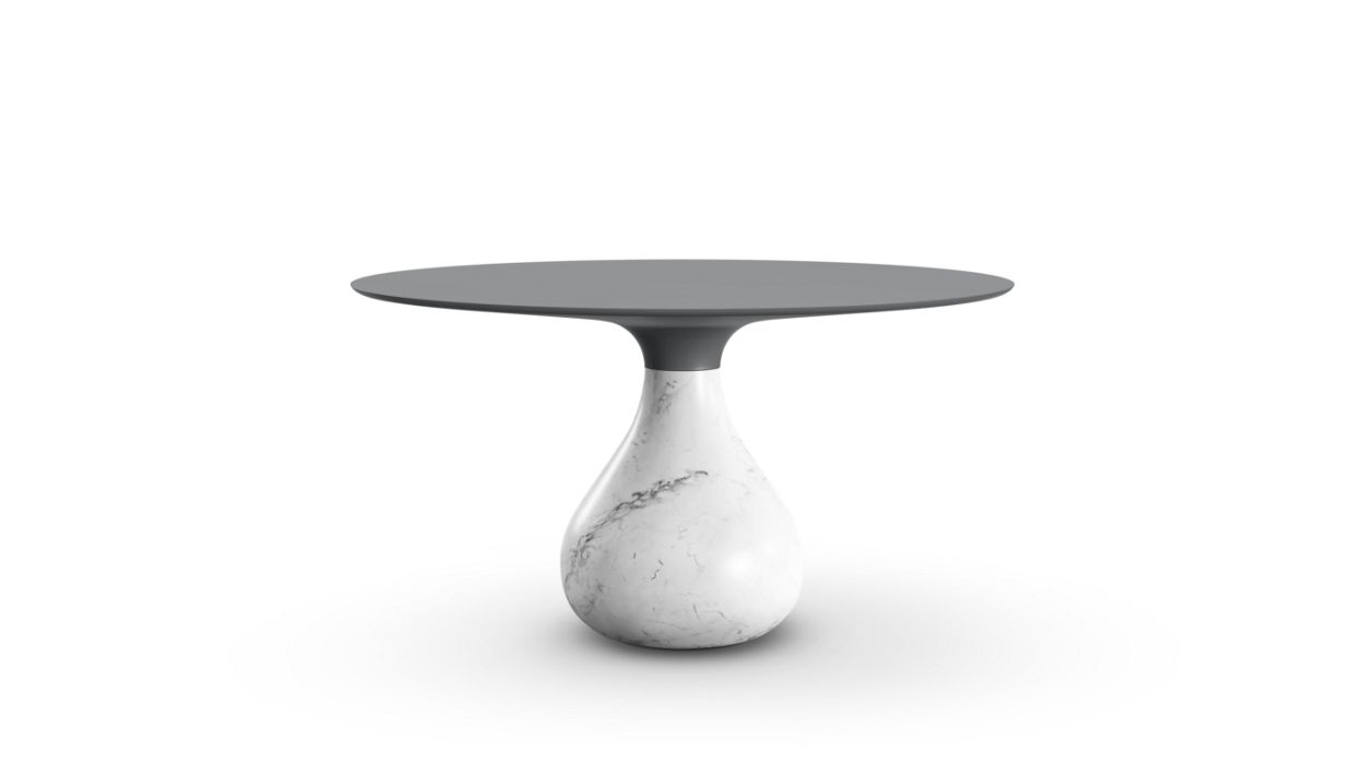 Aqua Round Dining Table by Roche Bobois #H. 75 x ∅. 138 cm/Fenix : Grigio Bromo/matte carrare