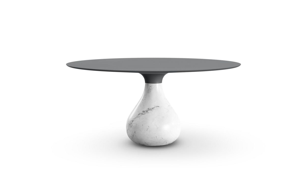 Aqua Round Dining Table by Roche Bobois #H. 75 x ∅. 158 cm/Fenix : Grigio Bromo/matte carrare
