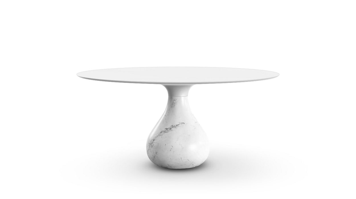 Aqua Round Dining Table by Roche Bobois #H. 75 x ∅. 158 cm/Fenix : Blanco/matte carrare
