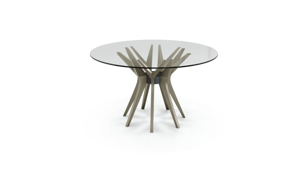 Aster Round Dining Table by Roche Bobois #ø130 / Ash wood : Tourterelle