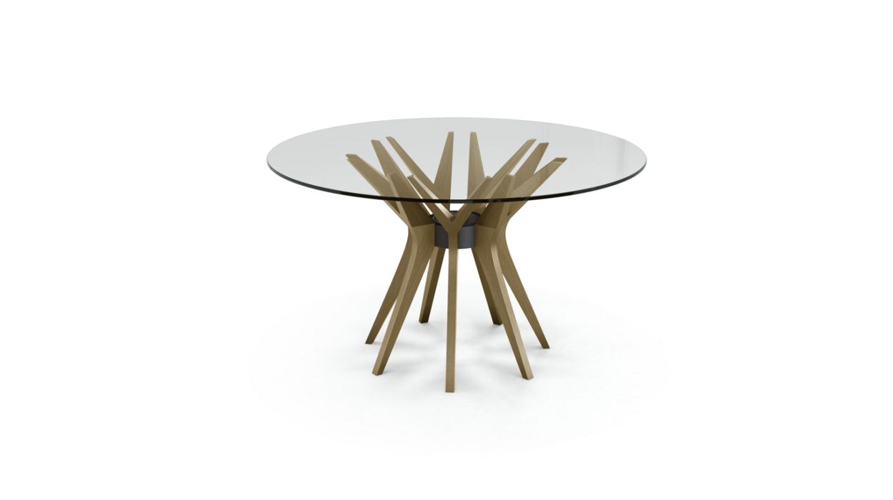 Aster Round Dining Table by Roche Bobois #ø130 / Ash wood : Noisette