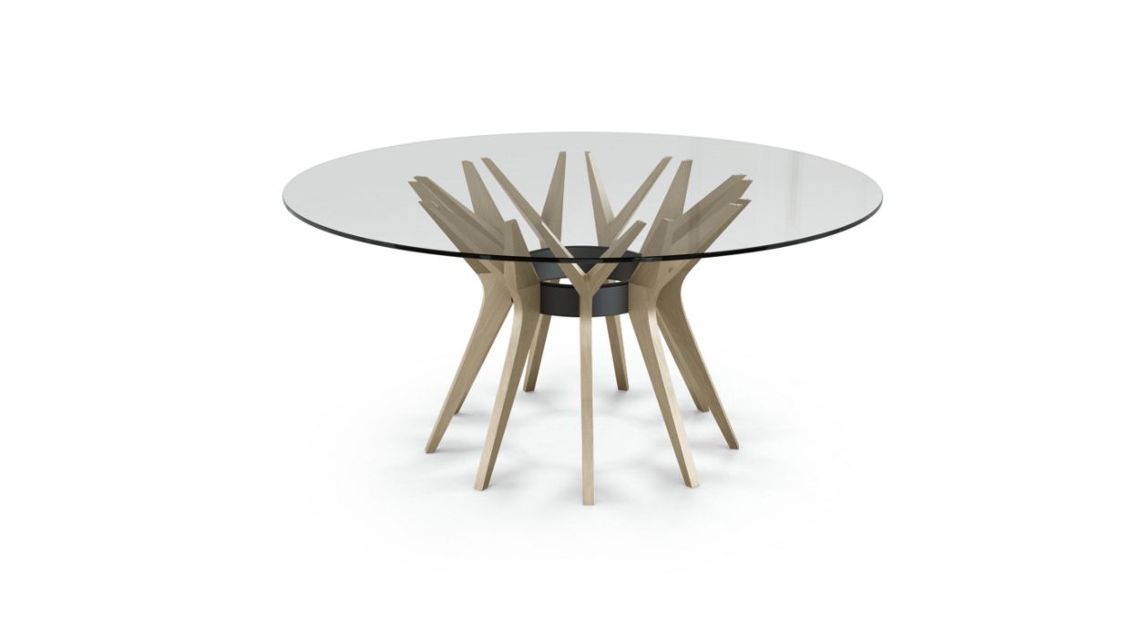 Aster Round Dining Table by Roche Bobois #ø160 / Ash wood : Massif Cendre grey