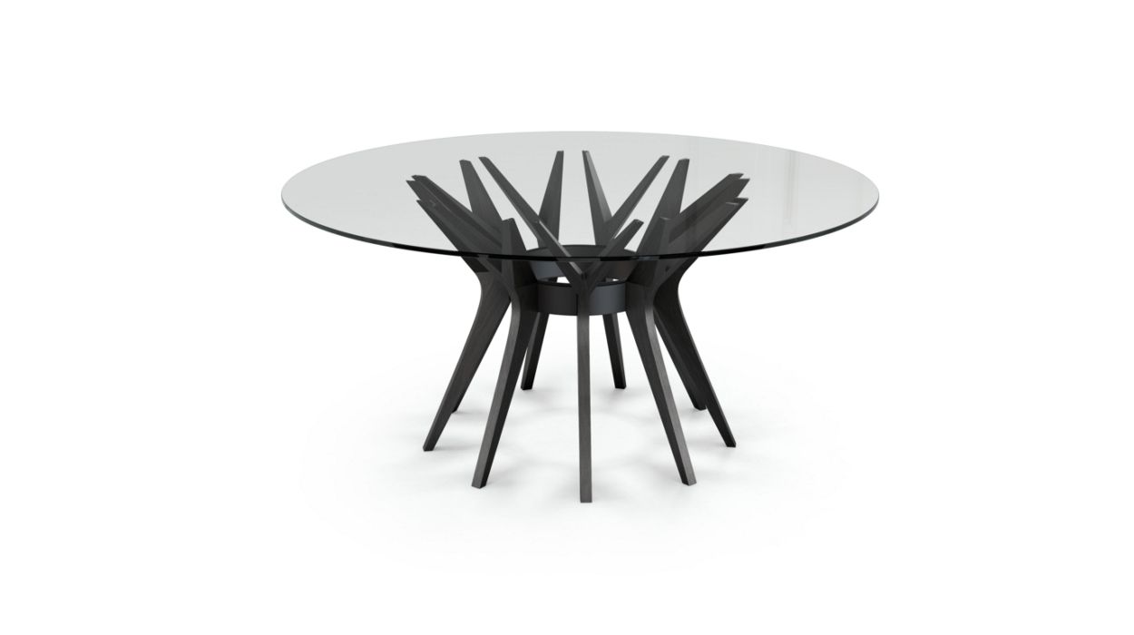 Aster Round Dining Table by Roche Bobois #ø160 / Ash wood : Charbon black