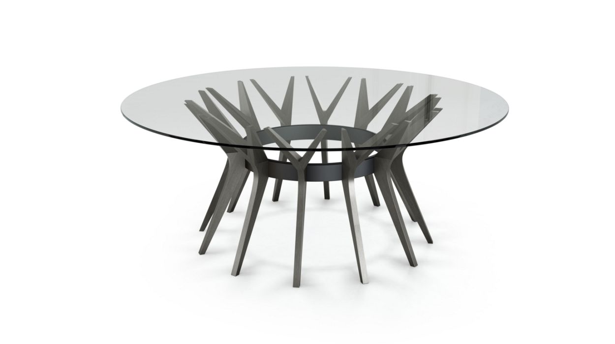 Aster Round Dining Table by Roche Bobois #ø190 / Ash wood : Ardoise grey