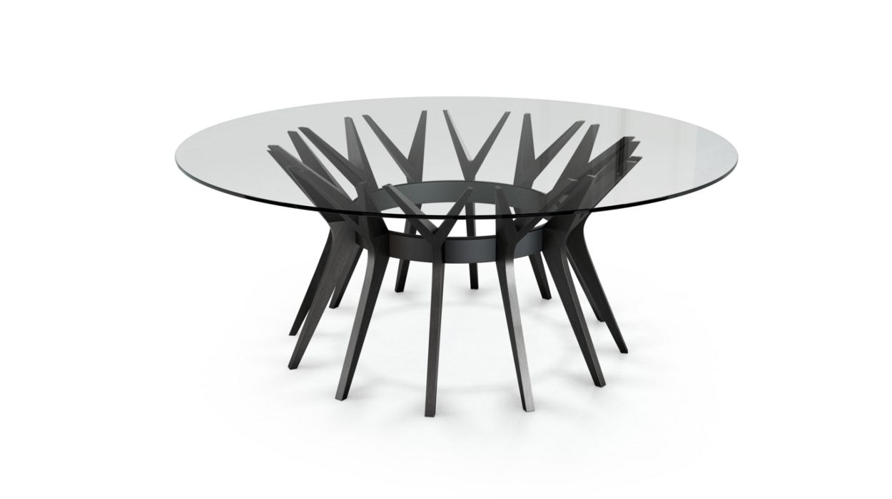 Aster Round Dining Table by Roche Bobois #ø190 / Ash wood : Charbon black