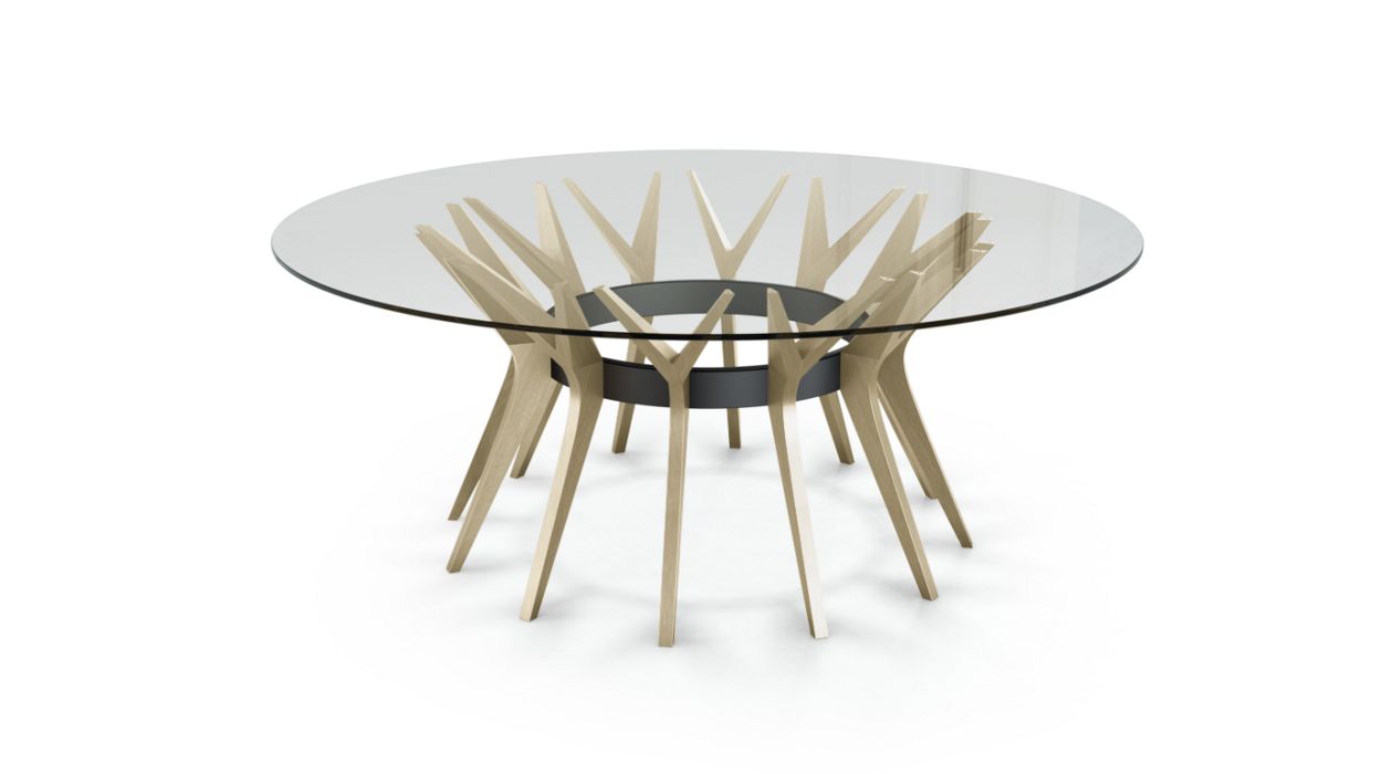Aster Round Dining Table by Roche Bobois #ø190 / Ash wood : Blanchi