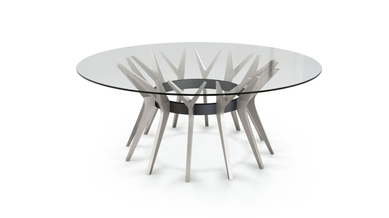 Aster Round Dining Table by Roche Bobois #ø190 / Ash wood : Gravier