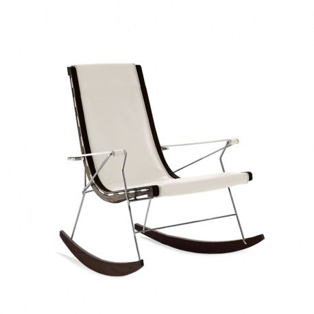 J.J. Rocking Chairs with high backrest (Upholstery Material - Leather Gamma) by B&B Italia