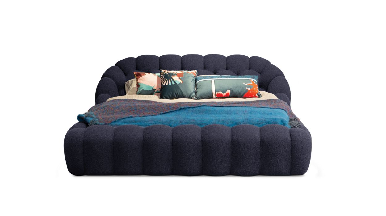 Bubble Bed by Roche Bobois #Tissu Orsetto Flex/Bleu Nuit