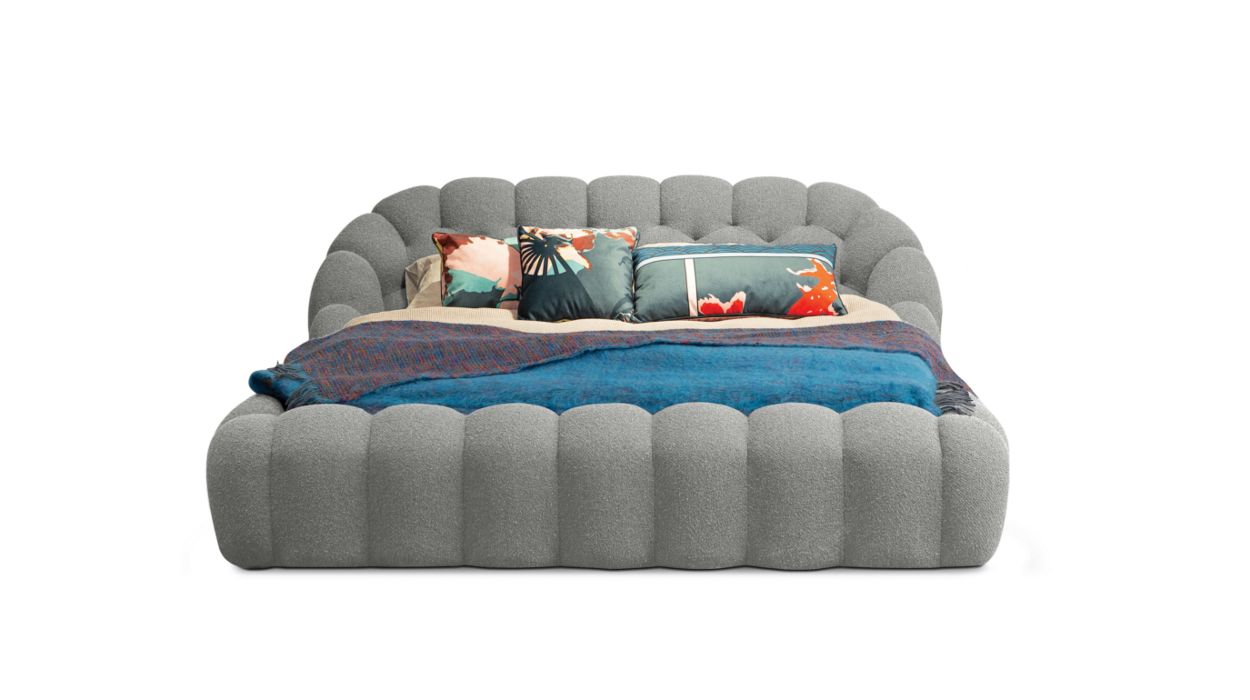 Bubble Bed by Roche Bobois #Tissu Orsetto Flex/Gris clair