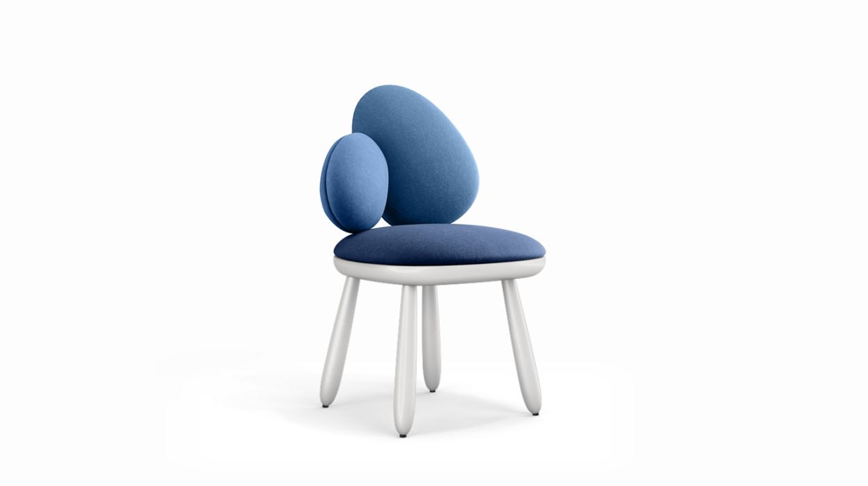 Cairn Chair by Roche Bobois #harmony 4 (blue) / Lacquer : White