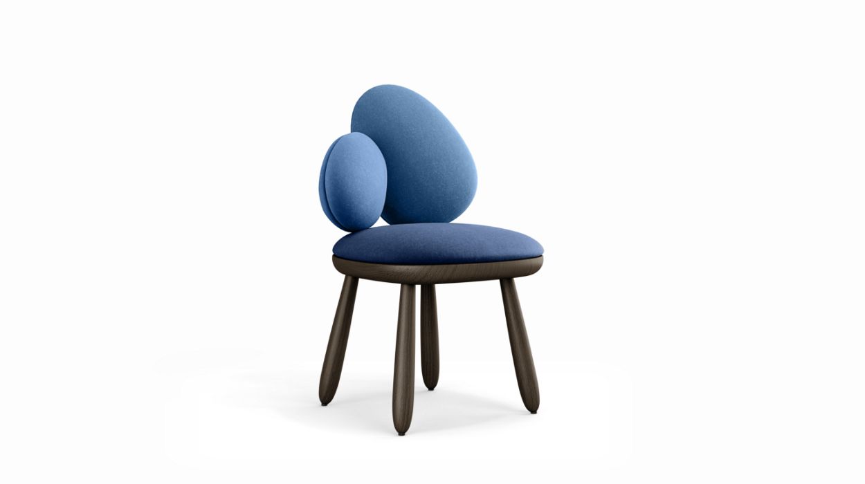 Cairn Chair by Roche Bobois #harmony 4 (blue) / Beech : Wenge