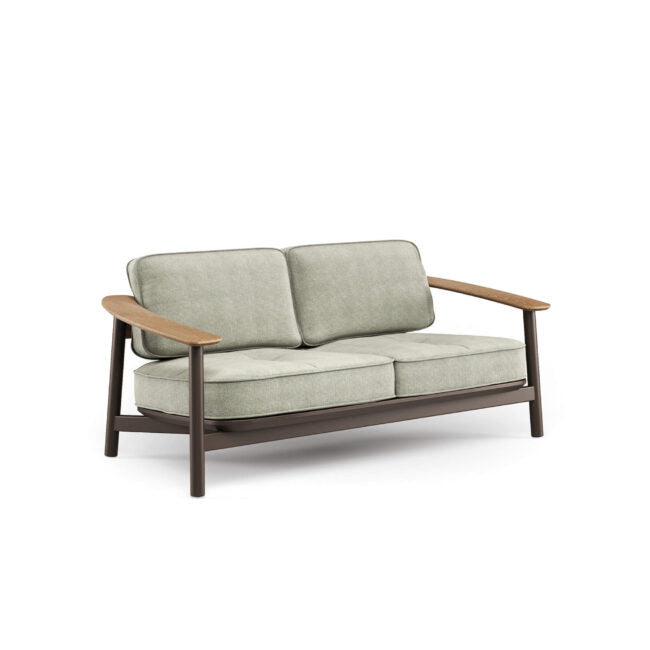 Twins 2-seater sofa Alu-Teak by Emu