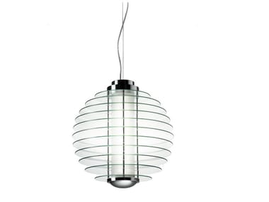 0024 MEDIUM - Glass and metal pendant lamp by FontanaArte