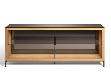 COMBI OPEN UNITS - Wood and glass sideboard by DE PADOVA