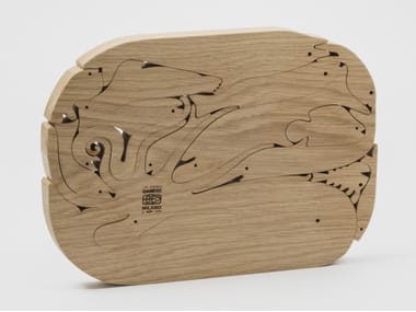 16 PESCI - Solid oak wooden puzzle by Danese Milano